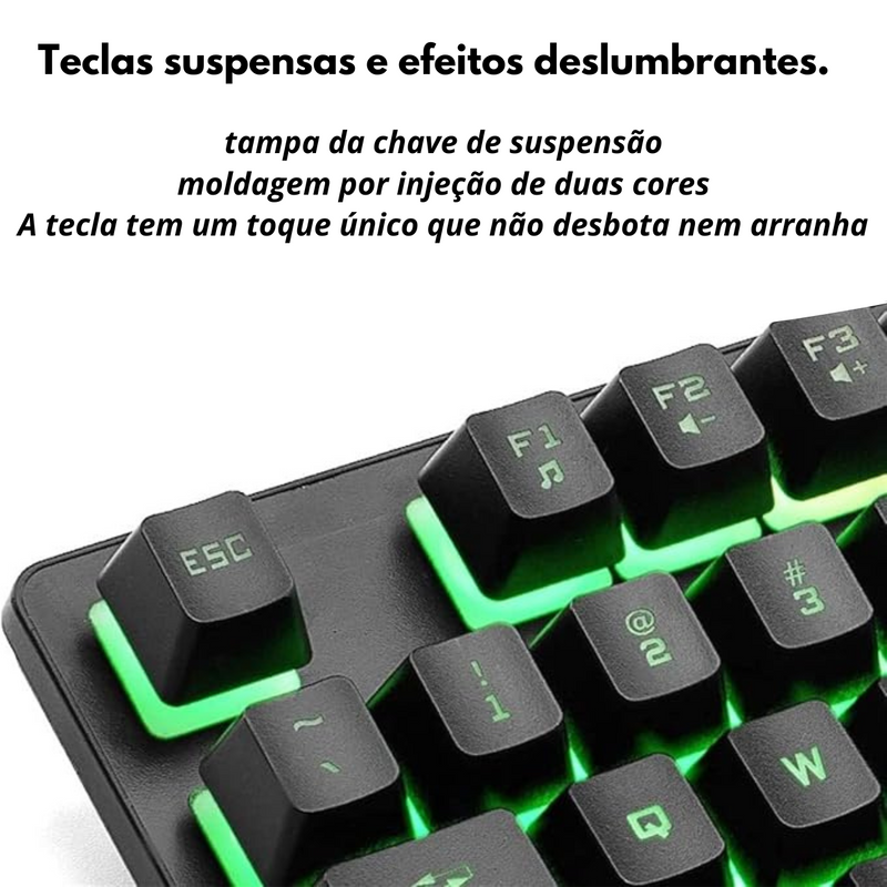 Teclado Gamer Semi-Mecânico Rgb Anti-Ghosting com Led Coloridas